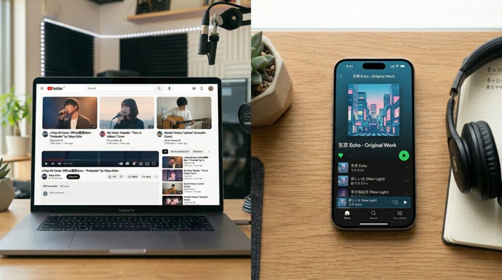 YouTubeカバー動画からSpotifyオリジナル楽曲への変化